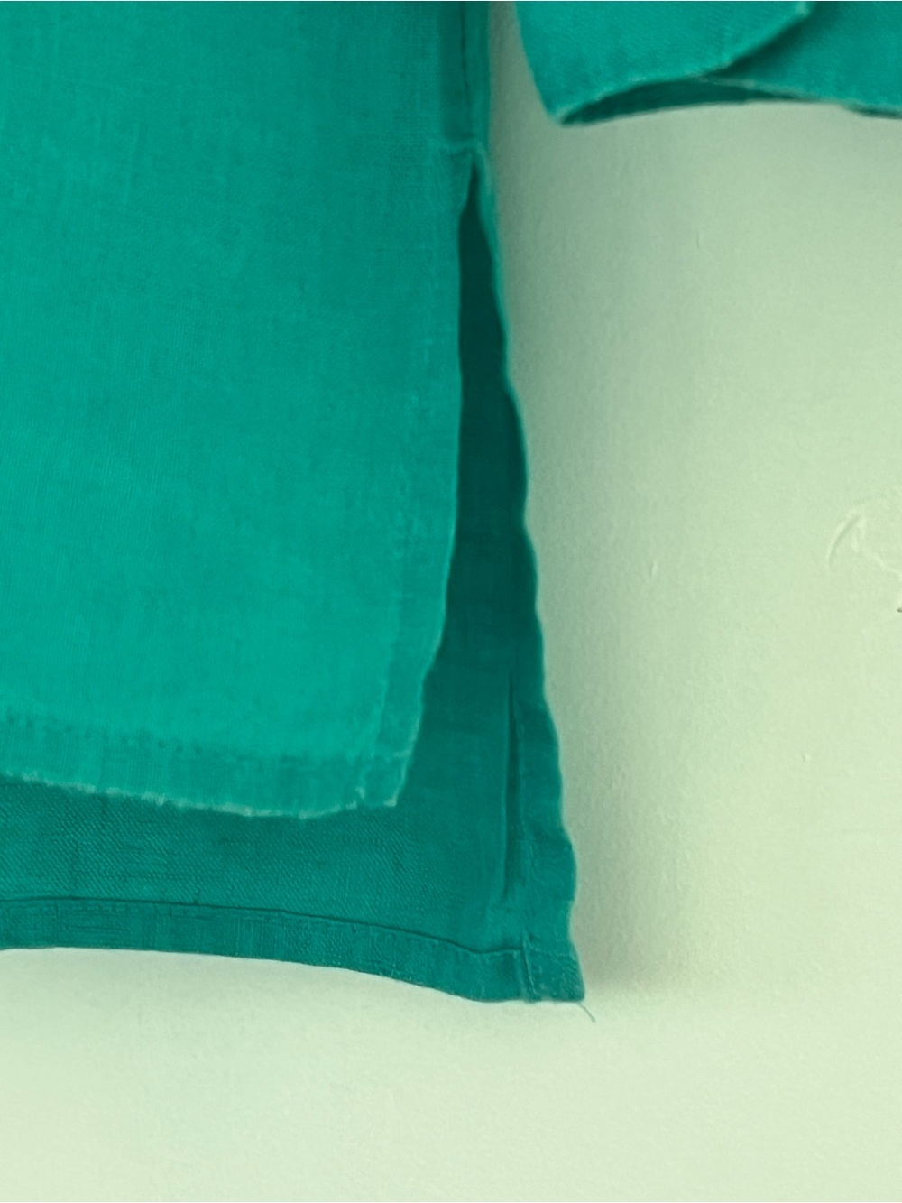 J. Jill Love Linen Essential Shirt Turquoise Blue Green 100% Linen Size Medium - Picture 4 of 14